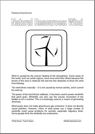 Comprehension: Natural Resources – Wind (upper elem/middle)