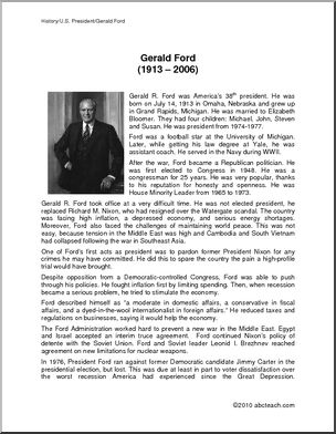 Biography: U. S. President Gerald Ford (upper elem/middle)