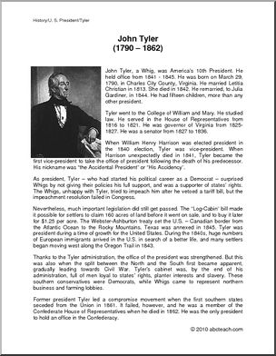 Biography: U. S. President John Tyler (upper elem/middle)