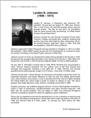 Biography: U. S. President Lyndon Johnson ( upper elem/middle)