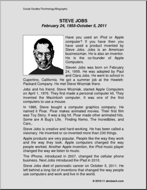 Biography: Technology; Steve Jobs (primary)