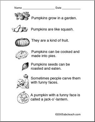 Comprehension: Pumpkin (primary)