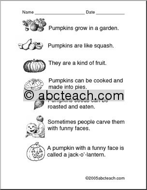Comprehension: Pumpkin (primary)