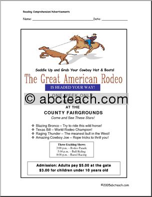 Comprehension: Rodeo (upper elementary)