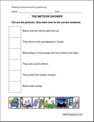 Story Sequence: Meteor Shower (primary/elem)