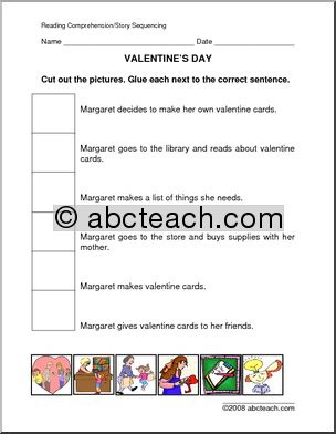 Story Sequence: Margaret’s Valentines (primary/elem)