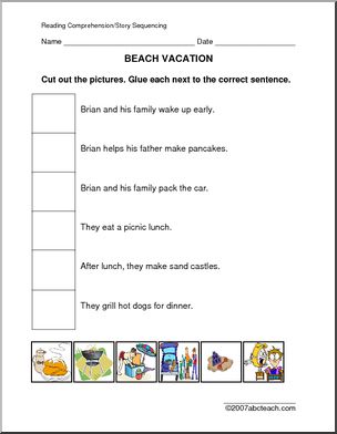 Story Sequence: A Day at the Beach (primary/elem)