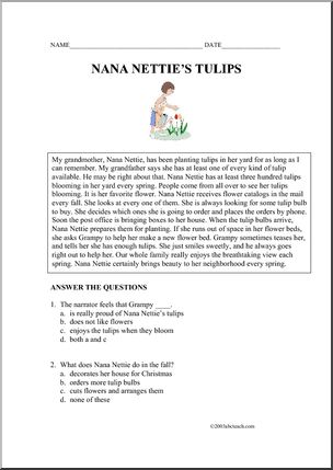 Fiction: Nana Nettie’s Tulips (upper elem)