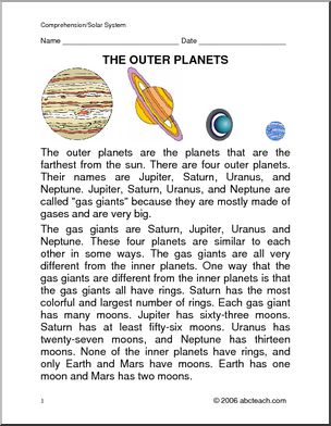 Unit: The Outer Planets (elem/ upper elem) | Abcteach