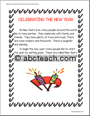 Reading Comprehension: New Year’s Day (elem)