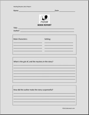 Mystery (elem) Book Report Form