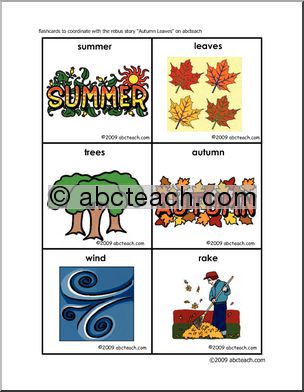 Autumn Leaves (color)- flashcards Rebus