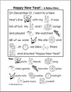 Happy New Year (b/w) Rebus