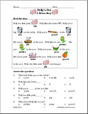 Polly Pig (full color) Rebus