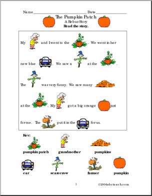 Down at the Pumpkin Patch – full color (primary) Rebus