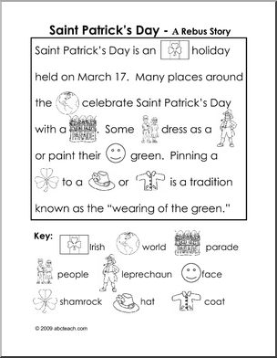 St. Patrick’s Day (b/w) Rebus