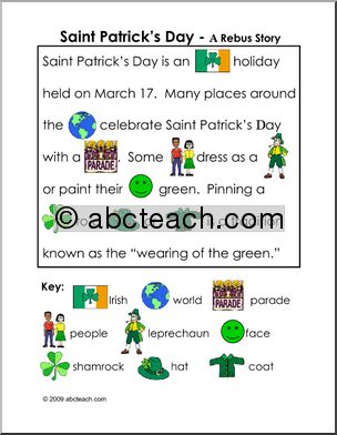 St. Patrick’s Day (color) Rebus