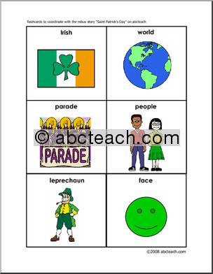 St. Patrick’s Day (color) – flashcards Rebus