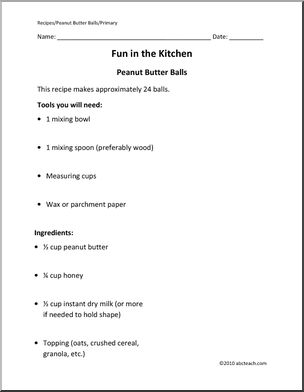 Recipe: Fun in the Kitchen-Peanut Butter Balls (primary)