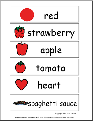 Word Wall: The Color Red (pictures)