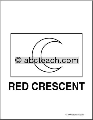 Clip Art: Flags: Red Crescent (coloring page)