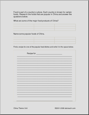 Report Form: Chinese Food