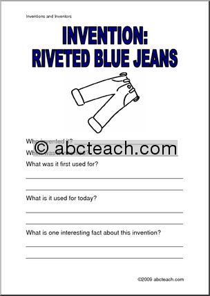 Report Form: Invention – Riveted Jeans
