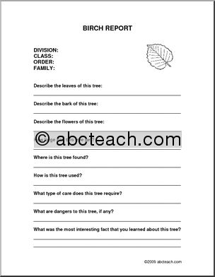 Report Form: Tree – Birch