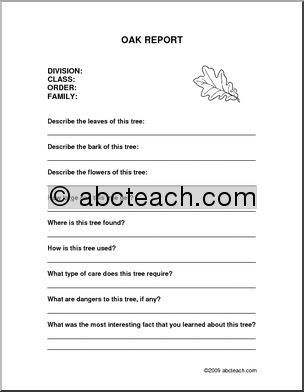 Report Form: Tree – Oak