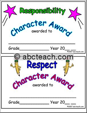 Certificate: Character Ed. – Responsibility, Respect