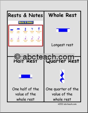 Music: Rests-Vocabulary Cards (color)