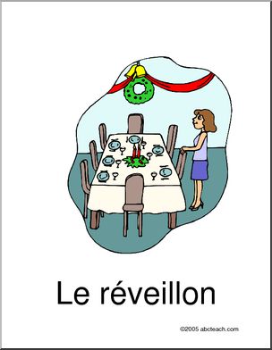 French: NoÃŽl; RÃˆveillon Vocabulary Poster