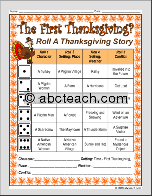 Roll A Story – The First Thanksgiving