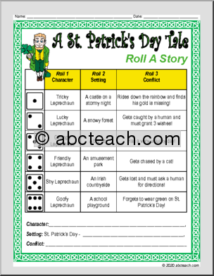 Roll A Story – A St. Patrick’s Day Tale