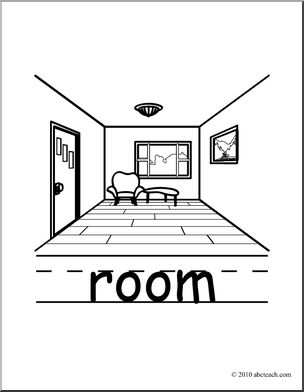 Clip Art: Basic Words: Room B&W (poster)