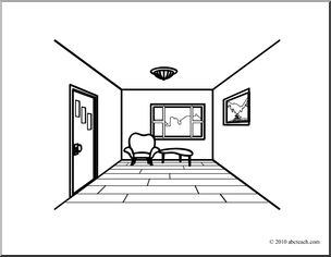 Clip Art: Basic Words: Room (coloring page)