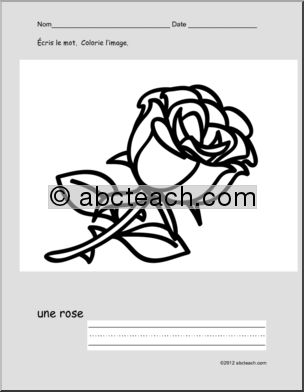 French: Colorie/Ãˆcris–une rose