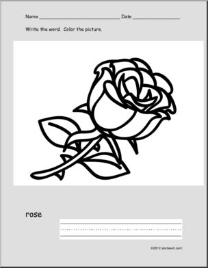 Write and Color “rose” (ESL)