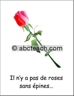 French: PosterÃ³Proverbe, rose/Ãˆpines
