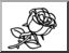 Clip Art: Basic Words: Rose (coloring page)