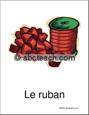 French: NoÃŽl; Ruban Vocabulary Poster
