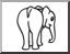 Clip Art: Basic Words: Rump (coloring page)