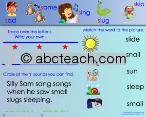 Interactive: Notebook: Phonics: Letter “S”