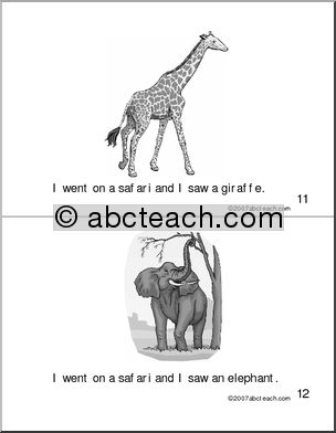 Early Reader: Safari theme (grayscale) | Abcteach