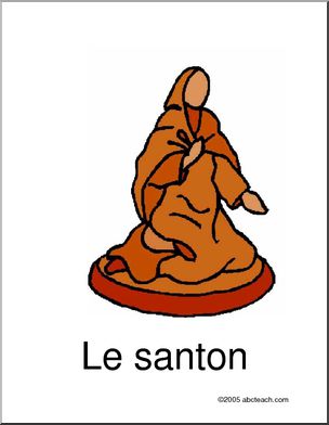 French: NoÃŽl; Santon Vocabulary Poster