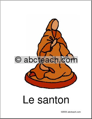 French: NoÃŽl; Santon Vocabulary Poster