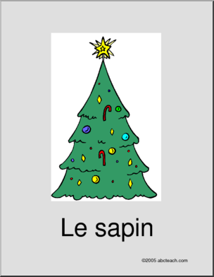 French: NoÃŽl; Sapin Vocabulary Poster