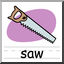 Clip Art: Basic Words: Saw Color (poster)