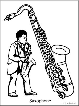 Coloring Page: Saxophone