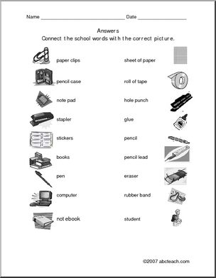 ESL Vocabulary Bundle: School Supplies - The Measured Mom
